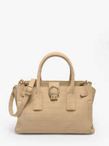 Satchel S Equestre Croco Leather Etrier Beige equestre croco EEQC142S-vue-porte
