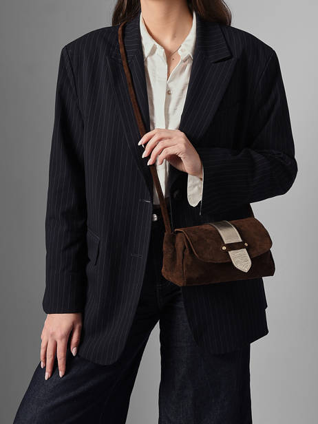 Shoulder Bag S Agnes Suede Leather Etrier Brown agnes EAGV205S other view 2